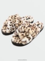 Z0ZR081002 Cheetah Women Lived in Lounge Slip Sandal Volcom Footwear