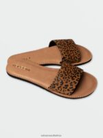Z0ZR081016 Cheetah Women Simple Slide Sandals Volcom Footwear