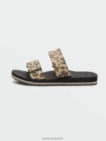 Z0ZR081042 Leopard Women Eco Recliner Slide Sandals Volcom Footwear - Image 2