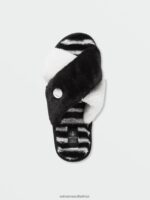 Z0ZR081045 Black White Women Lived in Lounge Slip Sandal Volcom Footwear - Image 3