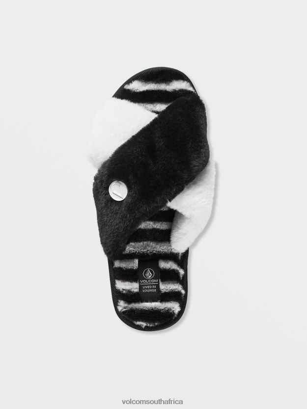 Z0ZR081045 Black White Women Lived in Lounge Slip Sandal Volcom Footwear - Image 3