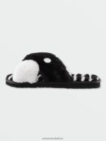 Z0ZR081045 Black White Women Lived in Lounge Slip Sandal Volcom Footwear - Image 4