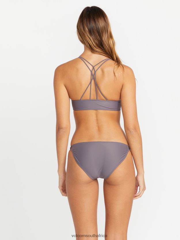 Z0ZR081057 Slate Grey Women Simply Solid Full Bikini Bottom Volcom Clothing - Image 4