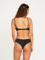 Z0ZR081070 Black Women Simply Seamless Cheekini Bikini Bottom Volcom Clothing - Image 13