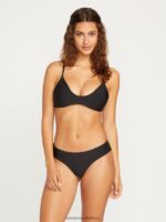 Z0ZR081070 Black Women Simply Seamless Cheekini Bikini Bottom Volcom Clothing - Image 9