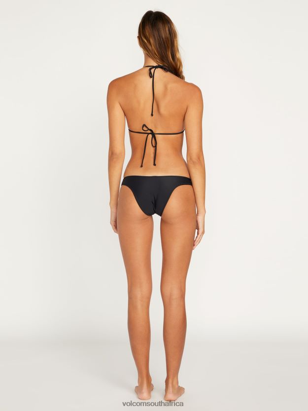 Z0ZR081083 Black Women Simply Solid V-Bottom Bikini Bottoms Volcom Clothing - Image 4