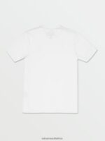 Z0ZR08108 White Men Iconic Stone Short Sleeve Tee Volcom Clothing - Image 2
