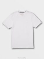 Z0ZR08110 White Men Solid Short Sleeve Pocket Tee Volcom Clothing - Image 4