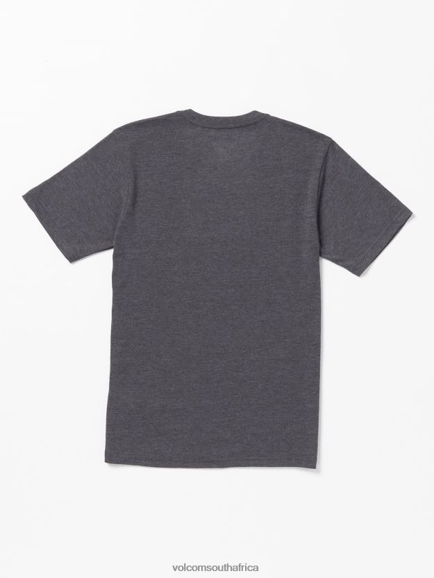 Z0ZR081118 Dark Black Heather Boys Stone Shifty Short Sleeve Tee Volcom Clothing - Image 3