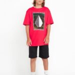 Z0ZR081125 Ribbon Red Boys Concourse Short Sleeve Tee Volcom Clothing
