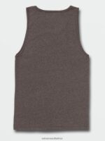 Z0ZR08113 Dark Black Heather Men Solid Heather Tank Volcom Clothing - Image 2