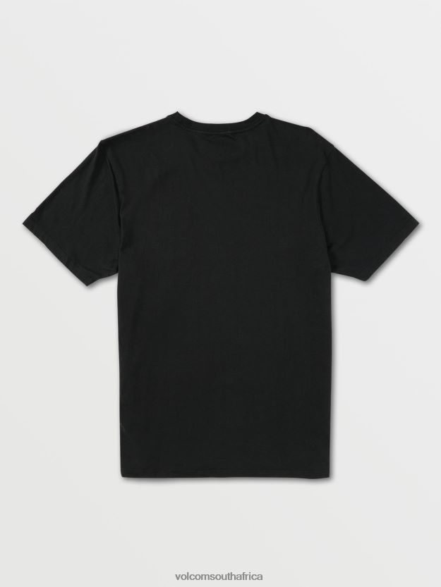 Z0ZR08114 Black Men Solid Short Sleeve Pocket Tee Volcom Clothing - Image 3