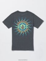 Z0ZR081158 Dark Black Heather Boys Visualizer Short Sleeve Tee Volcom Clothing - Image 2