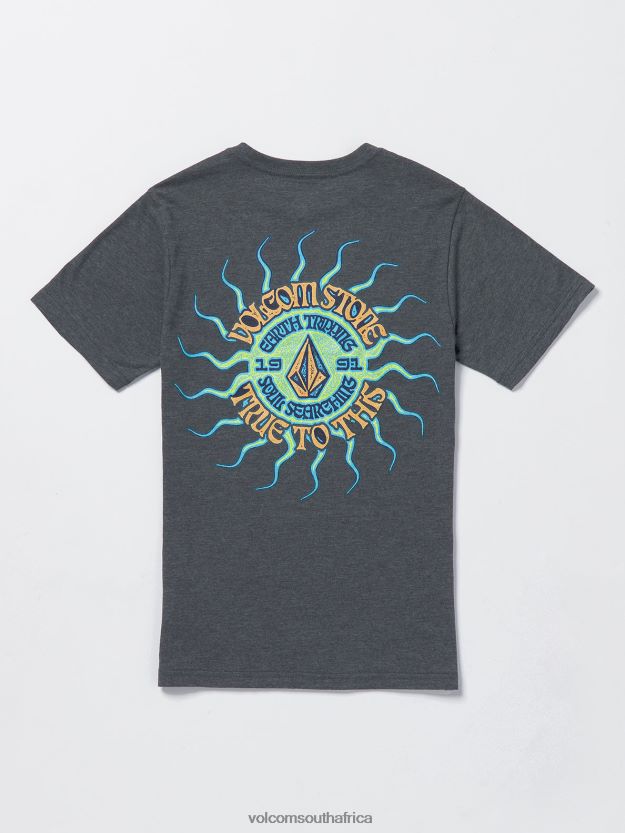 Z0ZR081158 Dark Black Heather Boys Visualizer Short Sleeve Tee Volcom Clothing - Image 2
