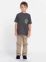 Z0ZR081158 Dark Black Heather Boys Visualizer Short Sleeve Tee Volcom Clothing - Image 4