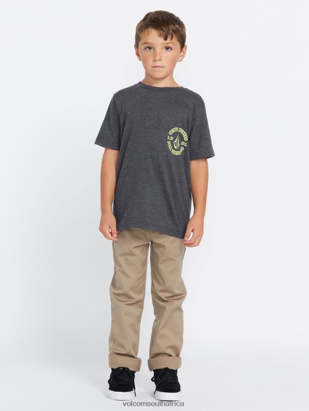 Z0ZR081158 Dark Black Heather Boys Visualizer Short Sleeve Tee Volcom Clothing - Image 5