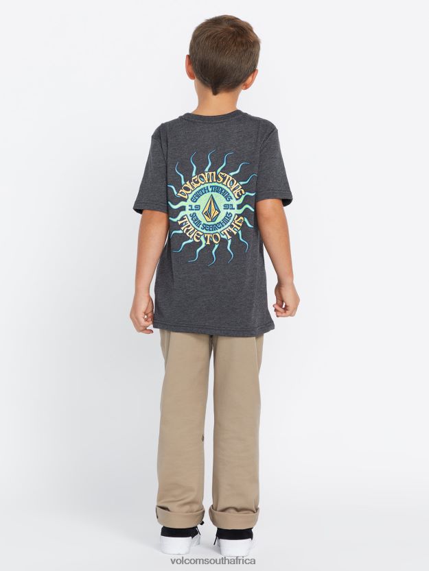 Z0ZR081158 Dark Black Heather Boys Visualizer Short Sleeve Tee Volcom Clothing - Image 6