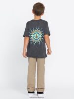 Z0ZR081158 Dark Black Heather Boys Visualizer Short Sleeve Tee Volcom Clothing - Image 7