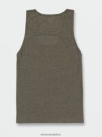 Z0ZR08115 Martini Olive Men Solid Heather Tank Volcom Clothing - Image 3