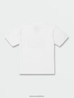 Z0ZR081160 White Boys Huskerdont Short Sleeve Tee Volcom Clothing - Image 2