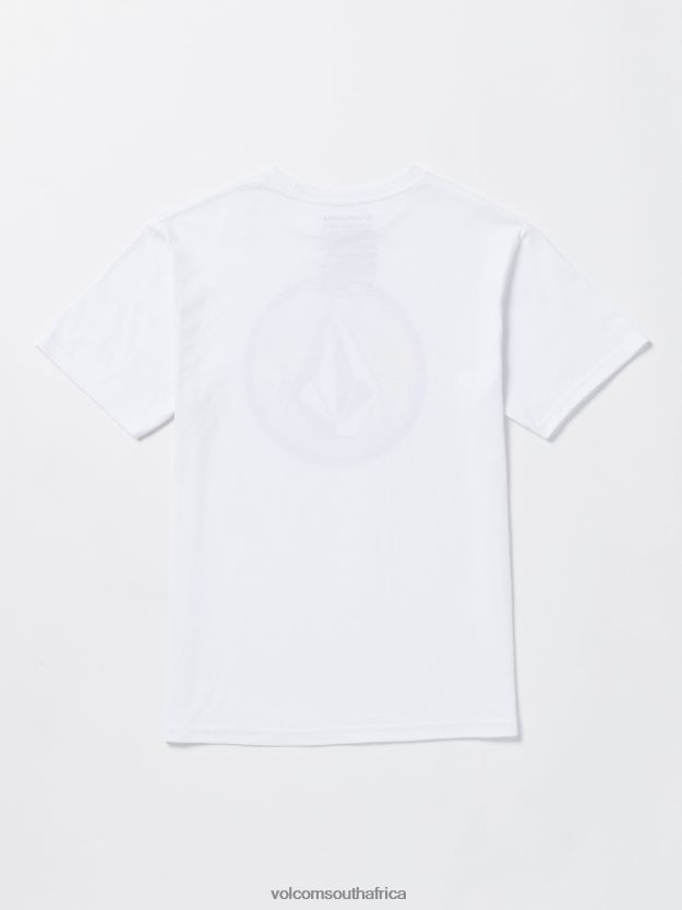 Z0ZR081161 White Boys Crisp Stone Fill Short Sleeve Tee Volcom Clothing - Image 2