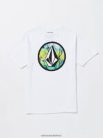 Z0ZR081161 White Boys Crisp Stone Fill Short Sleeve Tee Volcom Clothing