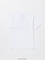 Z0ZR081161 White Boys Crisp Stone Fill Short Sleeve Tee Volcom Clothing - Image 3