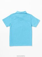 Z0ZR081167 Turkish Blue Boys Wowzer Polo Short Sleeve Shirt Volcom Clothing - Image 2