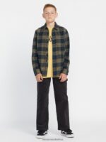 Z0ZR081171 Navy Boys Caden Plaid Flannel Volcom Clothing - Image 5
