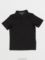 Z0ZR081176 Black Boys Wowzer Polo Short Sleeve Shirt Volcom Clothing - Image 2