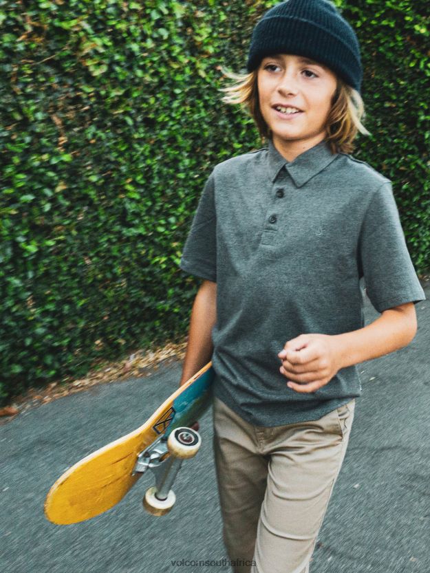 Z0ZR081179 Stealth Boys Wowzer Polo Short Sleeve Shirt Volcom Clothing - Image 2