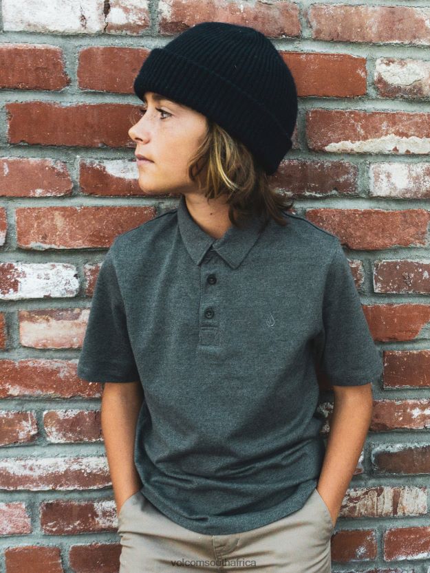 Z0ZR081179 Stealth Boys Wowzer Polo Short Sleeve Shirt Volcom Clothing - Image 1