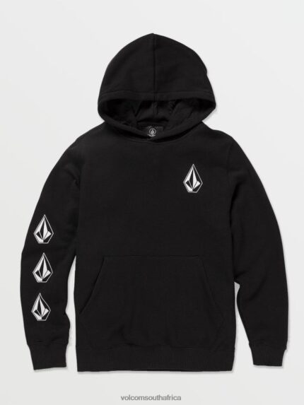 Z0ZR081187 Black Boys Iconic Stone Hoodie Volcom Clothing