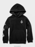 Z0ZR081189 Black Boys Iconic Stone Pullover Sweatshirt Volcom Clothing