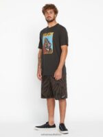 Z0ZR08119 Vintage Black Men Farm to Yarn Submerged Short Sleeve Tee Volcom Clothing