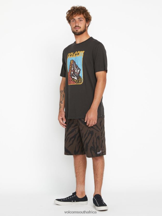 Z0ZR08119 Vintage Black Men Farm to Yarn Submerged Short Sleeve Tee Volcom Clothing - Image 1
