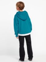 Z0ZR081200 Ocean Teal Boys Strike Hood Pullover Sweatshirt Volcom Clothing - Image 2
