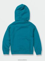 Z0ZR081200 Ocean Teal Boys Strike Hood Pullover Sweatshirt Volcom Clothing - Image 5
