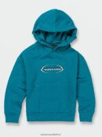Z0ZR081200 Ocean Teal Boys Strike Hood Pullover Sweatshirt Volcom Clothing - Image 7