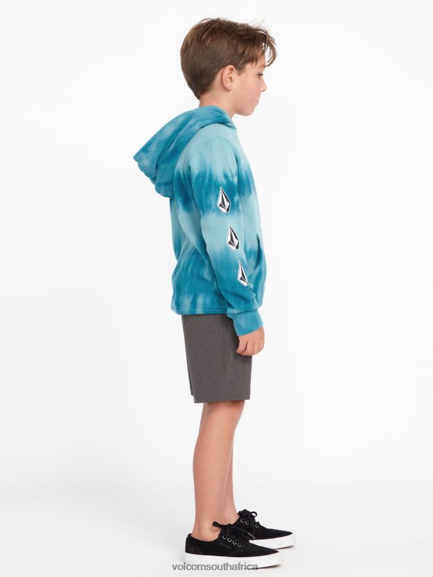 Z0ZR081201 Coastal Blue Boys Iconic Stone Plus Pullover Sweatshirt Volcom Clothing - Image 2