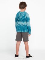 Z0ZR081201 Coastal Blue Boys Iconic Stone Plus Pullover Sweatshirt Volcom Clothing - Image 10