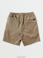 Z0ZR081214 Khaki Boys Frickin Elastic Shorts Volcom Clothing - Image 2
