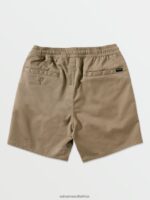 Z0ZR081215 Khaki Boys Frickin Elastic Shorts Volcom Clothing - Image 3