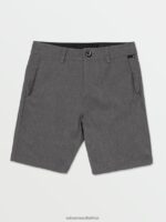 Z0ZR081219 Charcoal Heather Boys Frickin Cross Shred Static Shorts Volcom Clothing