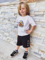 Z0ZR081222 Black Boys Iconic Stone Fleece Shorts Volcom Clothing