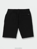 Z0ZR081225 Black Boys Iconic Stone Fleece Shorts Volcom Clothing - Image 12