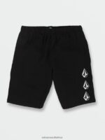 Z0ZR081225 Black Boys Iconic Stone Fleece Shorts Volcom Clothing - Image 8