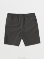 Z0ZR081226 Charcoal Heather Boys Frickin Elastic Waist Shorts Volcom Clothing - Image 2