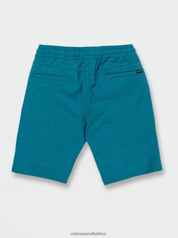 Z0ZR081231 Ocean Teal Boys Understoned Elastic Waist Hybrid Shorts Volcom Clothing - Image 2