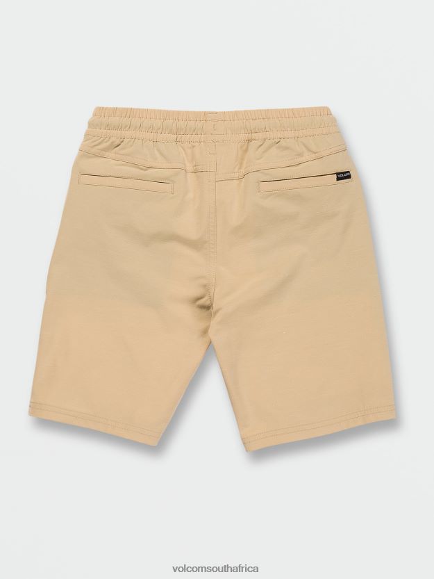 Z0ZR081236 Almond Boys Understoned Elastic Waist Hybrid Shorts Volcom Clothing - Image 6